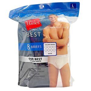 Hanes Best Tagless Men's Briefs 8 Pk White Large 2013